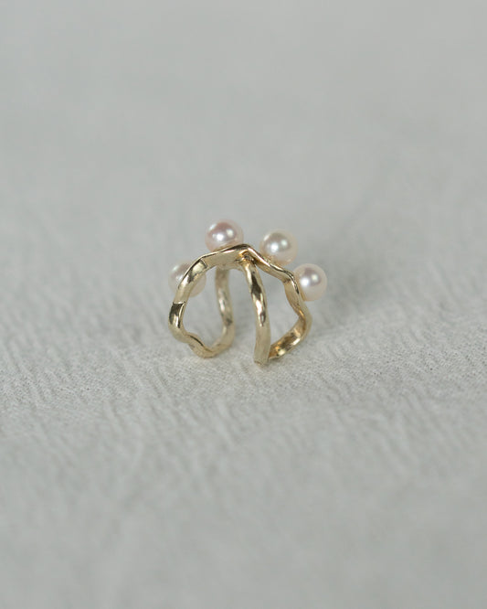 Four Pearl Vine Ear Cuff#002